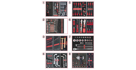 Composition d'Outils PL 8 Tiroirs pour Servante 354 pièces KS Tools